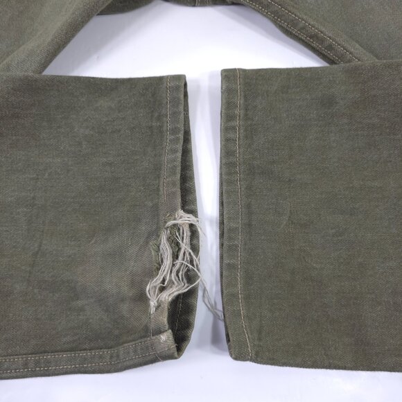 LEVI'S 501 GREEN DENIM ORIGINAL FIT STRAIGHT LEG MEN'S 38X32 BUTTON FLY *STAIN*. - Picture 14 of 16